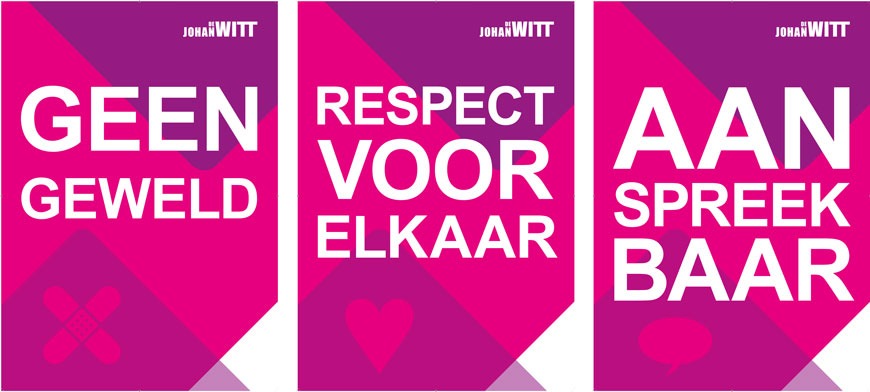 Veiligheid en duidelijke regels zijn voor elke school van levensbelang. Posters die groot op elke locatie hangen wijzen alle passanten op de gemaakte afspraken.